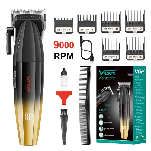 VGR 003 Fresh Fade Hair Clipper - Professional Hair Trimmer, Cord/Cordless Rechargeable Hair Cutting Tools with LED Display, 9000RPM - For Men - Perfect Gift for Men,back to school,back to school haul
