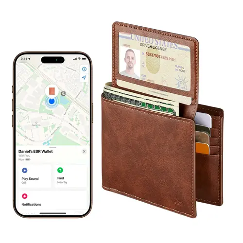 ESR Geo Wallet with Find My, RFID Blocking, Wallet for Men, Wallet Tracker(iOS 14.5 Above Only), Holds 9 Cards and 15 Bills, Replacement for AirTag Wallet, Slim Bifold Card Holder