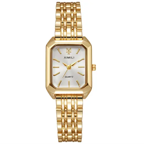 【summer sale deals]】 Luxury Ladies Fashion Quartz Watch Simple Scale Square Quality Gold Plated Women Watches Business,Gift with Box