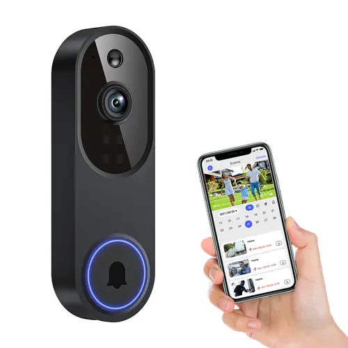Wireless Video Doorbell Camera with 1080P Resolution, AI Human Detection, Night Vision Camera, Instant Alerts, 2-Way Audio, 2.4G WiFi Only, Easy Installation, Rechargeable Battery, Cloud Storage