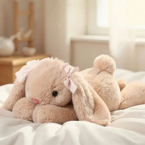 35cm/13.77in Cute Lop Jimny Rabbit Plush Toy, Soft Stuffed Long Ears Bunny Doll, Funny Baby Companion, Creative Gift for Kids Birthday Party, Girls Room Decor