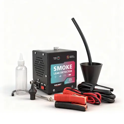 SOLARY SD202E 12V Compact Automotive Smoke Tester with Built-In Air Pump, Overheat Protection, Hood Hook, Simple Controls for Fast EVAP, Intake Leak Diagnosis; Works on Cars, Trucks