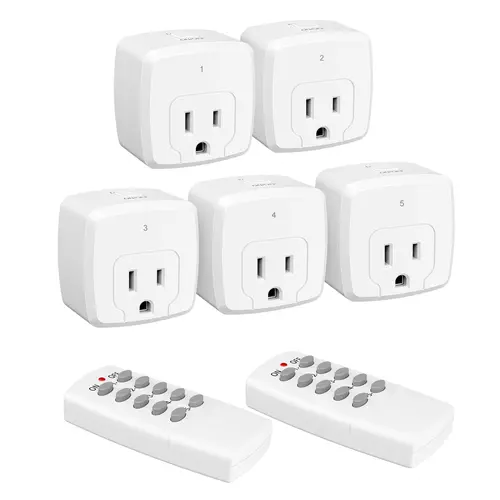 RF Remote Control Power Socket - 100FT Signal, 15A/1875W Wireless On-Off Switch Plug, Energy Saving Universal Wall Socket Extender for Household Appliances, Battery Included, Ideal for Pregnant Women, Elderly