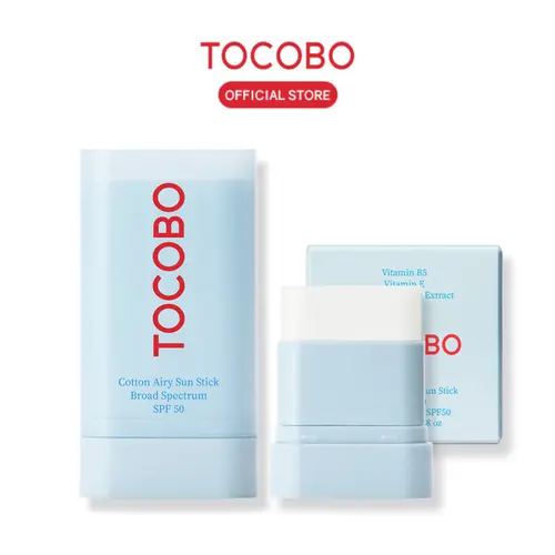 [TOCOBO Official] SPF On-the-Go Shield Sunstick Duo (Sunscreen stick + Mini Sun Stick), Travel Size Sebum Control Facial Sunblock -Vegan, Lightweight, Non-Sticky for Oily Skin