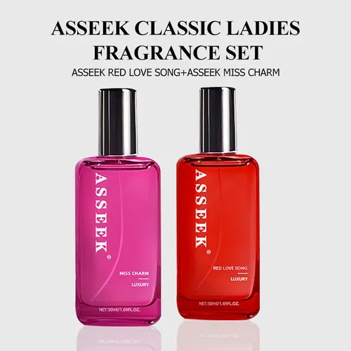 ASSEEK Women's Long-Lasting Liquid Perfume Set (2pcs) - 1.69 Oz/Bottle, 2 Great Scent Profiles (Orchid, Jasmine, Fruity, Brown Sugar, Lemon), Ideal for Adults' Dating & Daily Use