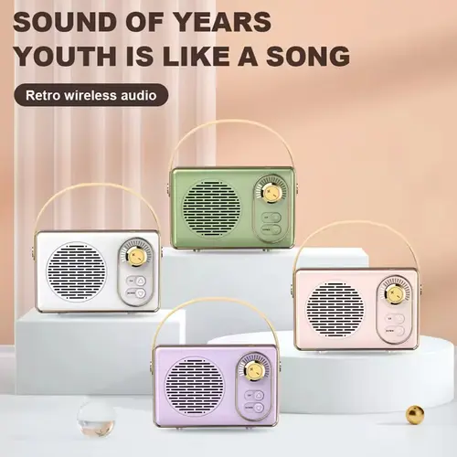 Vintage Retro Bluetooth Speaker - Room Decor, Wireless Speakers, Stereo Audio Support, Bluetooth/AUX/TF Playback, Mini Rock White for Kitchen, Bedroom Music Setup, Decoration, Room Accessories