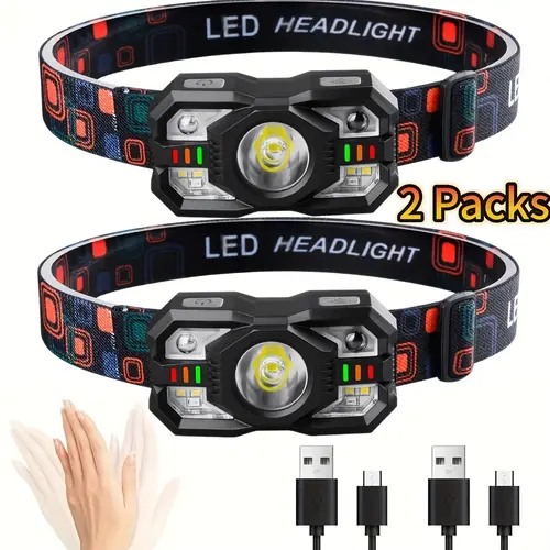 8-MODE SENSOR HEADLAMP！1200 LUMENS & 300M RANGE | MOTION ACTIVATED + RED SOS | SWEAT-ABSORBING HEADBAND | BUY 1 GET 1 FREE！PERFECT FOR RUNNING/CAMPING/EMERGENCIES！
