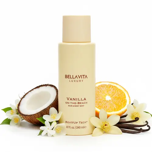 Vanilla-on-the-Beach by Bellavita Luxury | Warm Gourmand Hair & Body Mist | Water-Based | Alcohol-Free & Long-Lasting | Perfect for Layering | Lightweight and Non-Sticky formula | Smell Sweet All Day | Long-lasting gourmand freshness