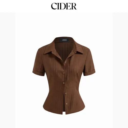 Cider Polo Collar Texture Button Up Shirt