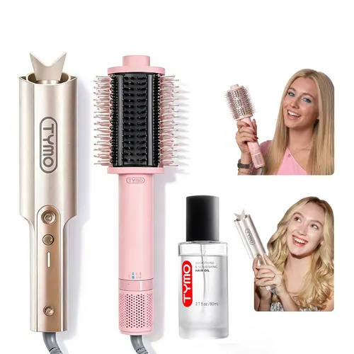 【Workday Essential】TYMO CURLPRO PLUS & AIRBEAM 4.0 -  High-Speed Hair Dryer Brush & Intensive Repair Treatment Hair Oil