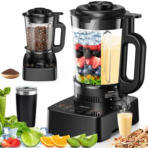 PRASKY Pro 60oz (1.8L) Glass Metal Blender & Soy Milk Maker, 3.0HP Motor, 24H Delay Cook Timer, 15-in-1 Smart Multi-Function (Stew Pot, Vegetable Juice, Ice Crushing, 8 Preset Settings) for Home Users, Centrifugal Juicers Needs, 600ml Capacity, US Plug