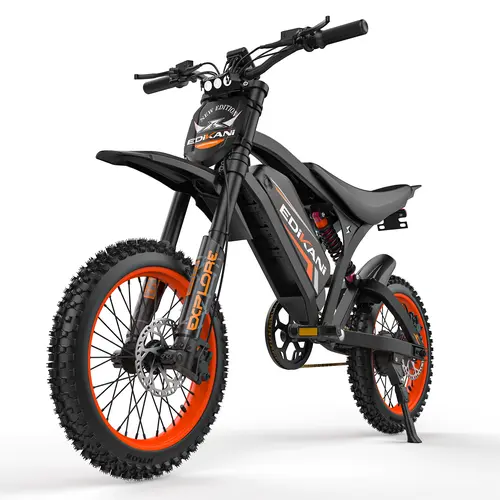 EDIKANI Off-Road Electric Bike, 48V 23AH Ebikes with 2000W Peak Power, Full Suspensions, Hydraulic Brakes for Adults