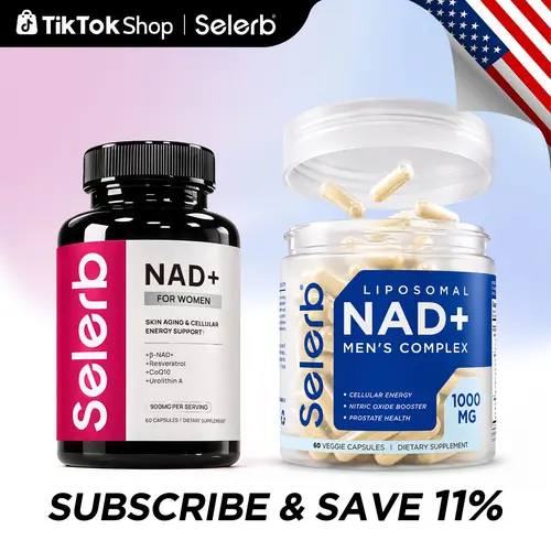 Selerb NAD+ Supplement for Women (NMN Alternative) + NAD+ Supplement for Men Bundle – Liposomal-β-NAD+/NAD+, Trans-Resveratrol, CoQ10, D-Ribose, L-Carnitine, L-Arginine, Maca & Ashwagandha – Cellular Renewal, Energy, Skin Health