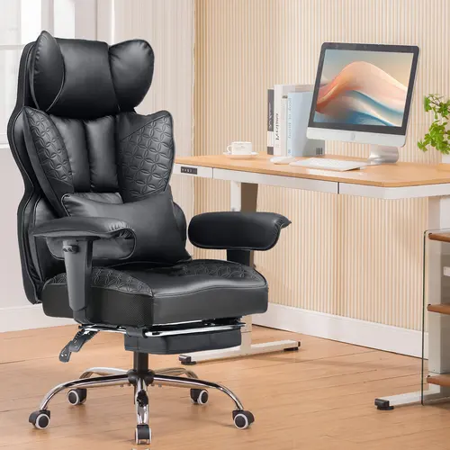 【2026 Super Luxury Sofa Chair】Ergonomic Gaming Chair with 400 lbs Weight Capacity, Embossed Leather, Adjustable 150° Backrest, Armrests, & Spring Support System