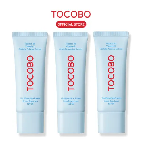 [TOCOBO Official] 3 Pack Bio Watery Sun Screen Broad Spectrum SPF 50 | Korean Sunscreen Skincare Non-Greasy Hydrating Sunscreen Protector solar en crema FPS 50