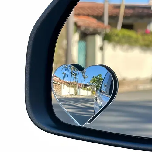Joytutus 2-Pack Upgrade Frameless Heart-Shaped Blindspot Mirrors - Wide Angle, 360 Degree, Universal Fit for Modern Cars, Auto Body Parts, Car Accessories, Blind Spot Solution