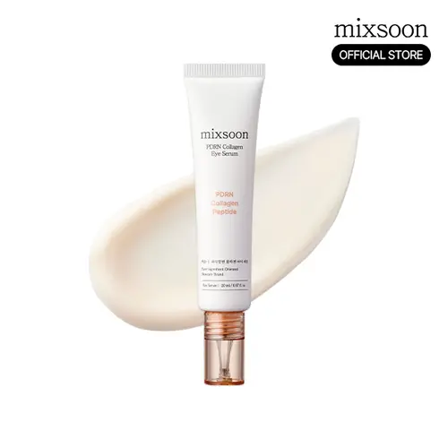 [mixsoon Official] PDRN Collagen Eye Serum 0.68 Fl. Oz / 20ml — Eye Bags Care, Peptide, Hydrating, Lightweight dropper, Korean Glass Skin Care