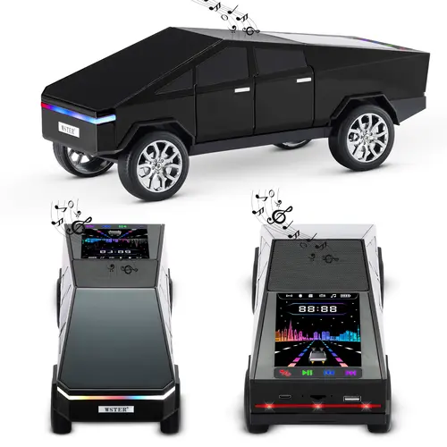 Fuzix WS-580 Compact Portable Lightweight Car Model Pickup Truck Wireless Bluetooth Speaker with Audio Playback, USB Charging, Micro SD Support, AUX, FM Radio, TWS Pairing, Batteries for Indoor, Outdoor Party Use