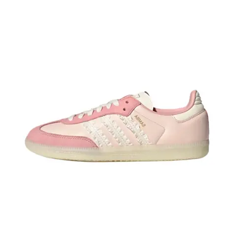 Women's Adidas Samba Ruffle Stripes Pack - Wonder Mauve Cream Closed Rubber Modern Sneaker, Daily Wear Walking Sports Footwear for Casual Comfort Fashion, Walking Shoes, Sports Shoes