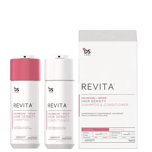 DS Laboratories Revita Volumizing Kit - Keratin Infused Shampoo & Conditioner Set for Hair Density & Repair - Boosts Volume & Strengthens Strands - Anti-Frizz Formula - UV Protection