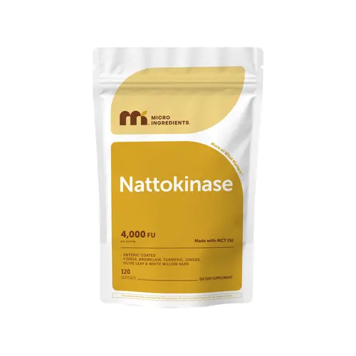 Micro Ingredients Nattokinase 4,000 FU Equivalent, Enteric Coated Softgels with MCT Oil