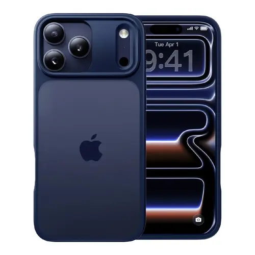 CASEKOO Cosmic Orange Smartphone Casing for iPhone 17 Pro Max - Shockproof, Never Yellow, 15FT Mil-Grade Drop Protection, Translucent Slim Frosted Black Cover for Men - Handheld, Wireless, Detachable, Accessories