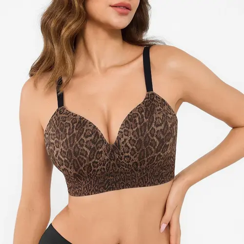 Popilush Wireless Seamless Push-Up V-Neck Bra Underwire Unlined Womenswear-Creator Live