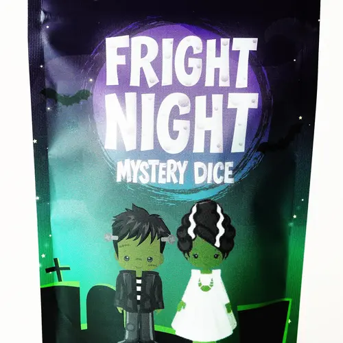 1985 Games Fright Night Spooky Theme Limited Edition Resin Polyhedral Dice Set - 1-Pack 7-Piece RPG Dice for D&D, Tabletop Games, Ages 12+, Glow-in-Dark Fun