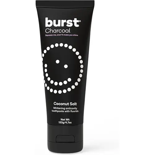 BURST Charcoal Whitening Toothpaste for Adults -For Sensitive Teeth, Cavity Fighting Fluoride & Xylitol, Vegan, Gluten & SLS Free, Coconut Salt Flavor