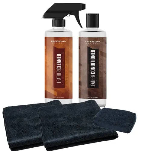 Legendary Leather Care Kit - Conditioner + Cleaner | Car Interior Cleaning, Interior Detailing Products | Hydrates, Restores Surfaces, UV & Sun Protection Upholstery Cleaner