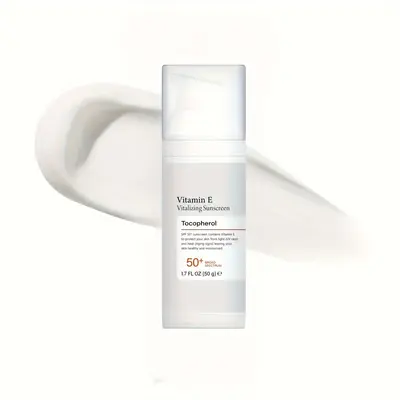 SPF50 Vitamin E Sunscreen 50g | Skin Repair Face Sunblock for Winter | Broad-Spectrum UVA/UVB, No White Cast, Matte Finish | Christmas Holiday Travel & Party-Ready Glow