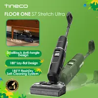TINECO S7 Stretch Ultra Cordless Wet Dry Floor Vacuum Cleaner, 180° Lay-Flat Anti-Tangle Design, 50-Minute Runtime, 185℉ Flashdry Self-Cleaning, Dual-Sided Edge Cleaning Function