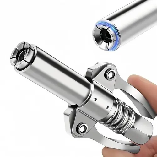 12,000 PSI Zinc Alloy Leak-Proof High Pressure Grease Nozzle Fittings - 1/8" NPT Grease Gun Compatible, Fits All DIN & SAE Fittings, Hands-Free Fill for Agricultural & Automotive Machinery Repair