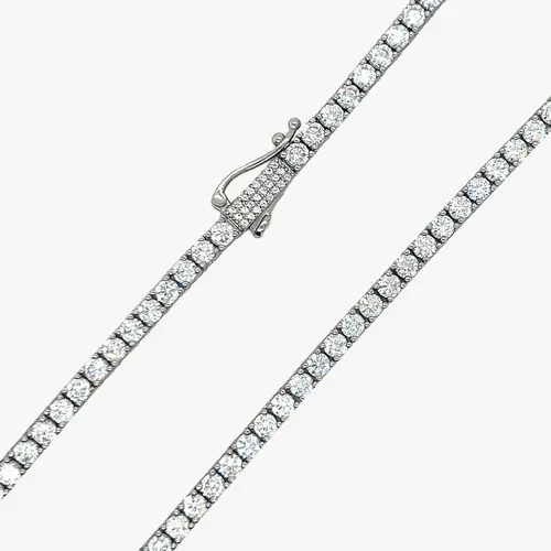 GLD 3mm Diamond Tennis Necklace in White Gold - Perfect Gift #TikTokShopBackToSchool