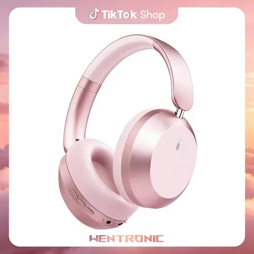 WENTRONIC Y05 High Quality Over-Ear Wireless Headset - Leather & Memory Foam Ear Cushions, 3.5mm Wired Cable Option, 48H Playtime, Hi-Fi Stereo Audio, Foldable, Fast Type-C Charging, Volume Control, Work From Home Travel-Friendly Electronic Audio Device