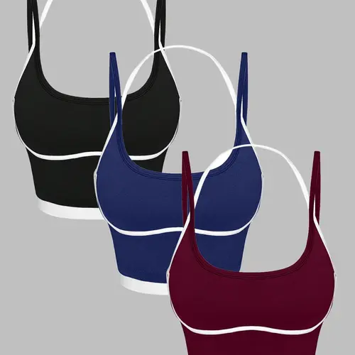 Women's Solid Racerback Ruched Yoga Sports Bra, Casual Comfortable Breathable Sports Vest, Ladies Sportswear for Indoor Outdoor Wear, Gymclothes, Workout Clothes Women, Workout Bras, Activewear