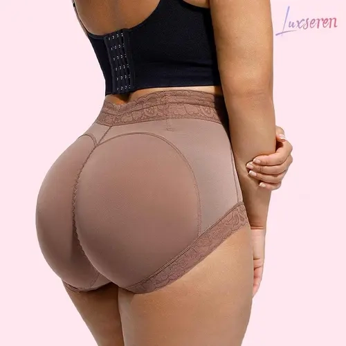 LUXSEREN Women's High-Waist Contrast Lace Shapewear Shorts - Shapewear for Women with Tummy Control, Butt Lift, Smooth Compression, Elegant Style, Lace Accent, Elastane, Plus Size Up to 3XL (Ideal for Weddings),sohochic