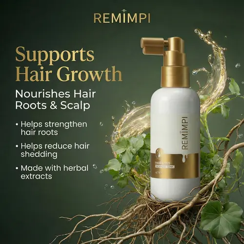 REMIMPI Botanical Scalp Serum for Thinning Hair - Haircare Leave-In Daily Treatment with Ginger, Ginseng & Biota Extracts, Reduces Shedding, Supports Fuller Hair, Lightweight Non Greasy Haircare for Weak Roots & Oily Scalp