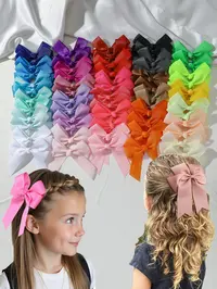 60-Piece Cute Macaron Color Bow, Barrettes, Safe Non-Damaging Hair Accessories, Fun Multicolor Hair Decorations, Hair Clip Set, Hairclips
