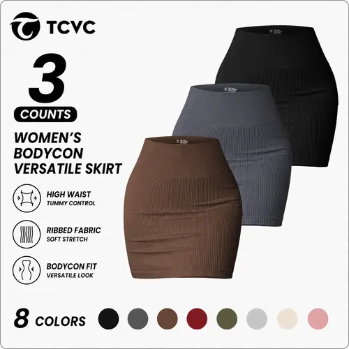 TCVC Women's Micro Skort Ultimate High Waist Ribbed Seamless Winter Hip Skirt for Gym Tennis Golf High Stretch Athletic Skorts Spring & Summer OUtfits Clothes for Women Indoor Outdoor Casual Wear Womenswear