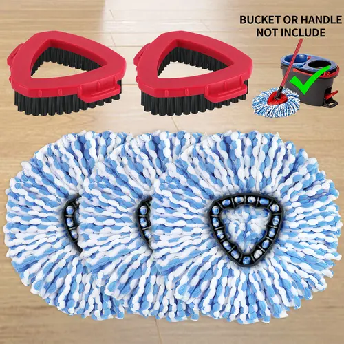 Spin Mop Heads and Scrub Brush Refills Bundles For O-Cedar RinseClean 2 Tank Mop Bucket and Handle NOT Included Suitable Cleaners Pack dealsforyoudays
