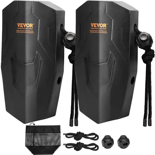 【SummerFinds】VEVOR Boat Fenders,  8.6" x 16" Boat Bumpers for Docking, Marine EVA Boat Dock Fender Bumper with Ropes, Cord Locks and Storage Bag, No Inflation Required, for Class A/Class 1/Part Class 2, Black