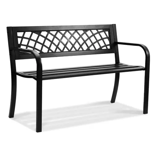 VEVOR Outdoor Bench, 46 inches Metal Garden Bench for Outdoors, 480 lbs Load Capacity Bench,  Outdoor Garden Park Bench with Backrest and Armrests, Patio Bench for Garden, Park, Yard, Front Porch#SohoChic