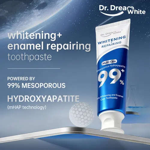【Clinical Grade】Dr.DreamWhite Mesoporous 99%Hydroxyapatite nHAP Toothpaste Oral care | Ultra Whitening  &  Enamel Reparing | Freshens Breath | Fights Plaque | Non Fluoride | Cucumber Melon & White Tea Flavor | 5.29oz | 4 tubes pack
