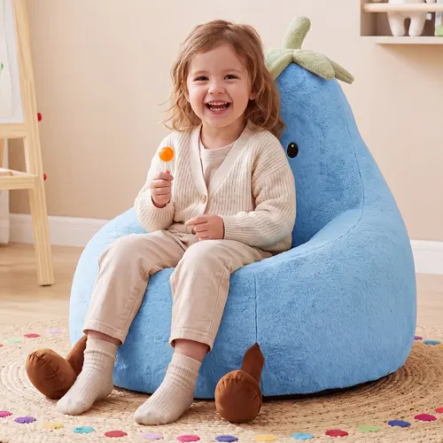 Sweetcrispy Comfy Memory Foam Filled Bean Bag Chair (31in, 24in) for Kids, Ultra Soft Fabric Furniture for Nursery, Living Room, Interior Spaces