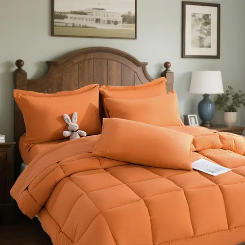 【Sohochic】DOWNCOOL 7pcs Lightweight Comforter Set, Bed in a Bag with 1 Comforter, 1 Flat Sheet, 1 Fitted Sheet,2 Pillowcaese, 2 Pillowshams, Soft Bedding Sets for All Seasons#sohochic#DealsForYouDays#blackfriday