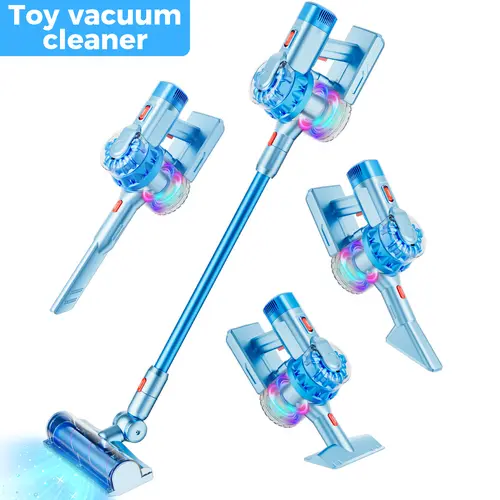 SHNAYLE 4-in-1 Realistic Cleaning Playset - Kid-Safe Toddler Toys with Manual, Vacuum Head, Lights, Sound Functions, Summer Vibes, Cool Gifts for Kids (3-4 Years, Birthday)