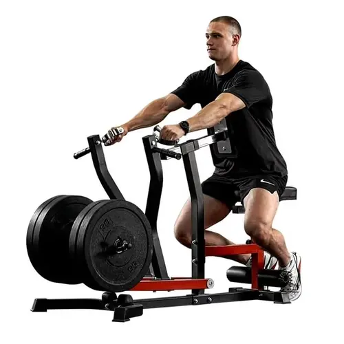 Seated Row Machine, Back Machines Home Gym Plate Loaded, Adjustable Back Workout Equipment LAT Machine, with Independent Arms & Multi Grip Positions, 400LBS Capacity