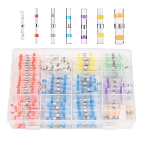GJANSH 400pcs Solder connectors with Heat Shrink Waterproof Electrical Docking Joints for Sealing Wire Connections. DIY Electrical Connection Wiring and solderless Terminal Wire Connection, fathersdaygift