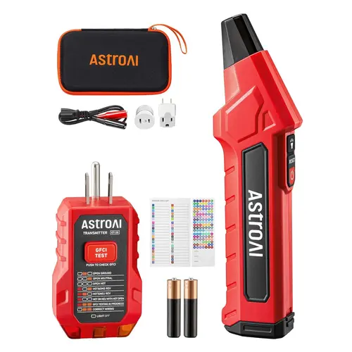 AstroAI Circuit Breaker Finder Kit with GFCI Outlet Tester, Voltage Tester, Low-Light LED View & Bulb Socket Plug - Tools and Gadgets, Work Tools for Home/Workshop Circuit Tracing, Quick Accurate Locating